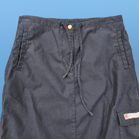 Vintage 90s Tommy Hilfiger Cargo Maxi Skirt Black Size M Grunge Goth Harajuku - Picture 2 of 11